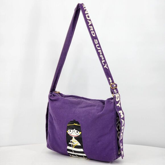 Marc by Marc Jacobs Y2K Miss Marc Girl Purple Messenger Shoulder Bag RARE - Picture 2 of 16